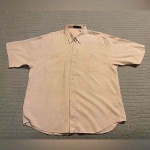 Johnnie Walker Men's  Button Down Shirt 100% Silk Size XXL